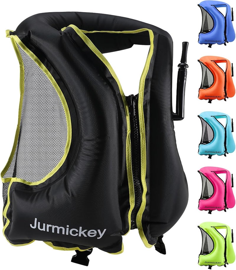 Jurmickey Snorkel Vest for Adults, Inflatable Snorkeling Vest for Men & Women, Portable Swim Jacket & Buoyancy Vest for Snorkeling, Swimming, Kayaking, Boating - Image 1